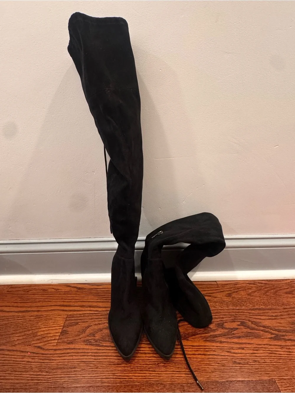 Marc Fisher Black Suede Over-the-Knee Pointed Boots